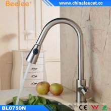 Beelee Brushed Nickel Pull out Kitchen Sink Faucet